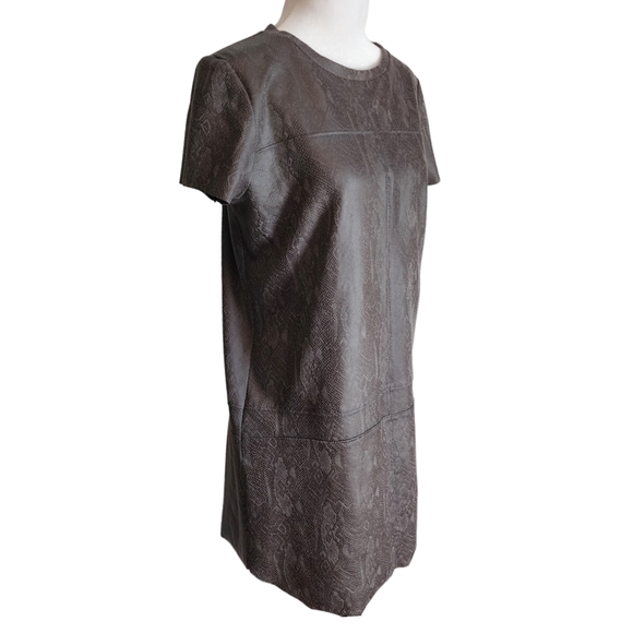 NEW Lavender Brown Chocolatel Faux Snakeprint Suede - Picture 4 of 11